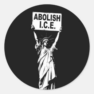 Adesivo Redondo Protesto da Estátua da Liberdade – Abolição do ICE