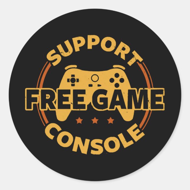 Adesivo Redondo Protesto de jogo engraçado de console de jogos (Frente)