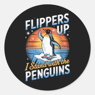 Adesivo Redondo Protesto Engraçado Contra Pinguins Tarifários Prot