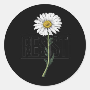 Adesivo Redondo Protesto Floral Resistir Design Político Para Ativ