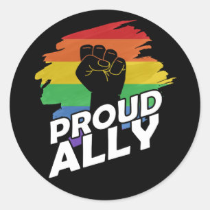 Adesivo Redondo Protesto LGBT Gay Lésbica contra Ally Orgulho gay