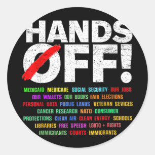 Adesivo Redondo Protesto Mão Contra Mulheres