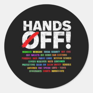 Adesivo Redondo Protesto Mão Contra Mulheres