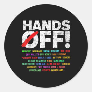 Adesivo Redondo Protesto Mão-de-Mão das Mulheres no Vombro