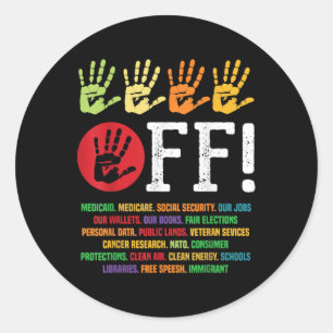 Adesivo Redondo Protestos Contra Segurança Social E Medicamento Pr