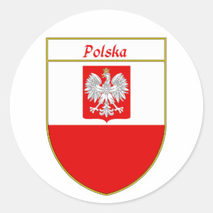 Adesivo Redondo Protetor da bandeira de Polska