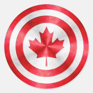 Adesivo Redondo Protetor do herói do capitão Canadá
