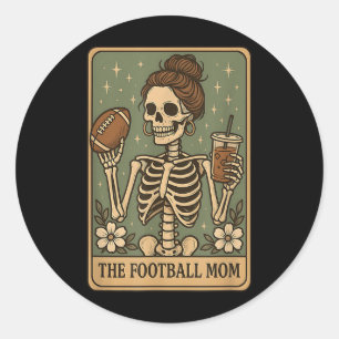 Adesivo Redondo Prou do Dia de Jogo do Skeleton da Mãe de Futebol