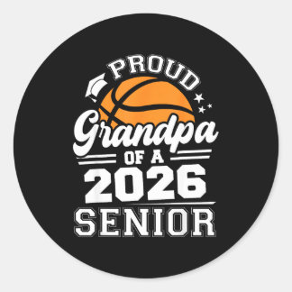 Adesivo Redondo Proud Grandpa Of A 2026 Senior Basketball Graduate