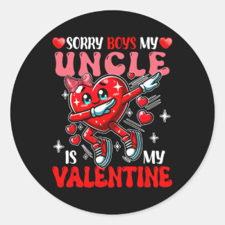 Adesivo Redondo Proud My Uncle Is My Valentine's Day Dabbing Heart