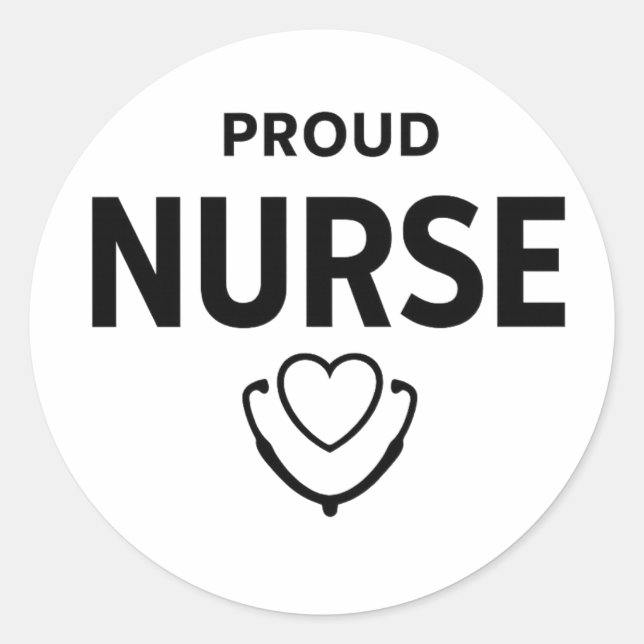 Adesivo Redondo Proud Nurse Sticker – Minimal Medical Design (Frente)