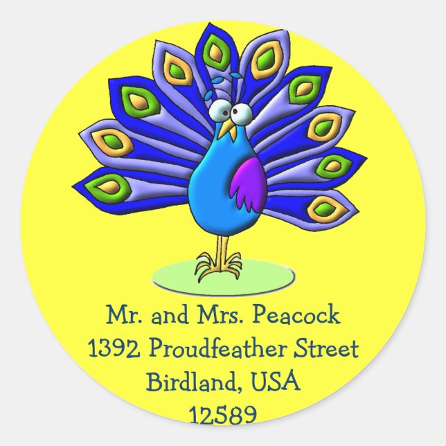 Adesivo Redondo Proud Peacock (Frente)