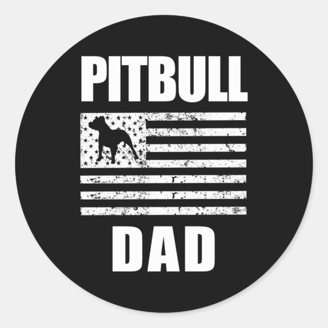 Adesivo Redondo Proud Pitbull Pai Americano Bully S (Frente)