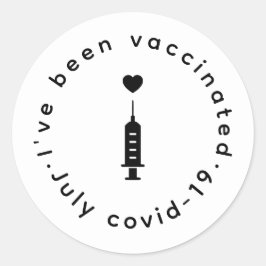 Adesivo Redondo Proudly Vaccinated Heart Needle Design