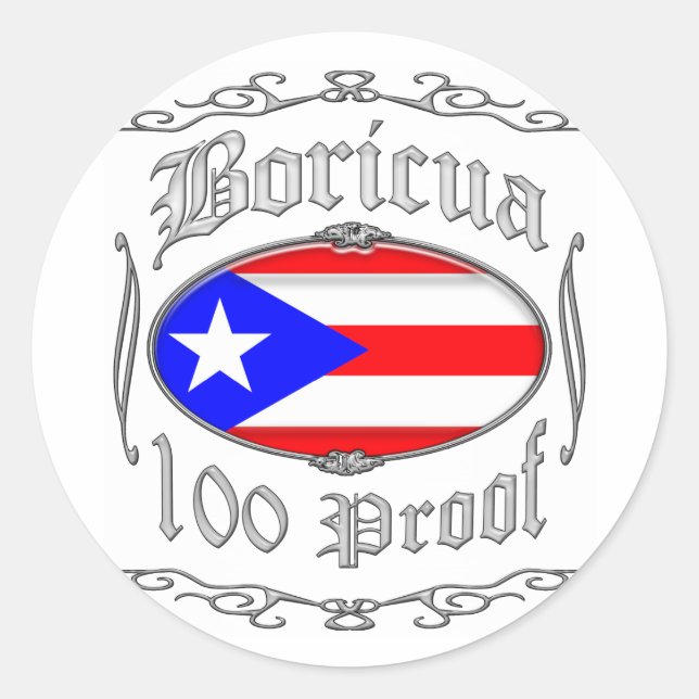 Adesivo Redondo Prova Boricua 1002 (Frente)