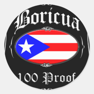 Adesivo Redondo Prova de Boricua 100