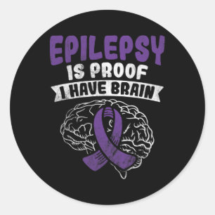 Adesivo Redondo Prova de que tenho consciência de epilepsia cerebr