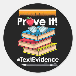 Adesivo Redondo Prova do Professor de Inglês Evidência do Texto