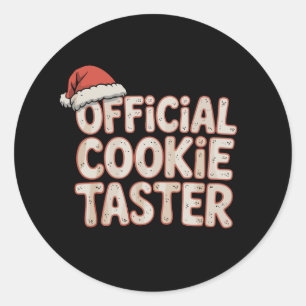 Adesivo Redondo Provador de Biscoitos Oficial Natal Papai Noel Fam