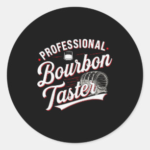 Adesivo Redondo Provador Profissional de Bourbon Engraçado Bebendo