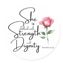 Provérbios 31:25 Ela é Bíblia Verso Flor