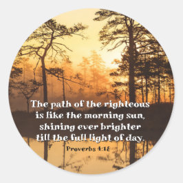Adesivo Redondo Provérbios 4:18 Caminho da Bíblia direita Versa