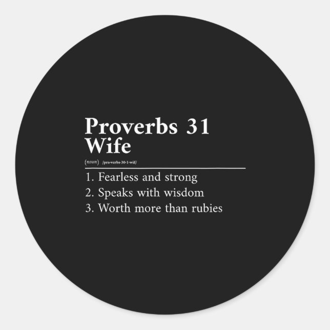Adesivo Redondo Proverbs 31 Wife Definition  (Frente)