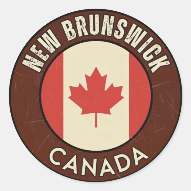 Adesivo Redondo Province of New Brunswick Canada (Frente)
