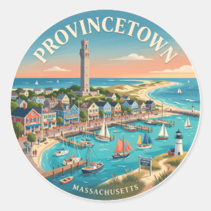 Adesivo Redondo Provincetown EUA