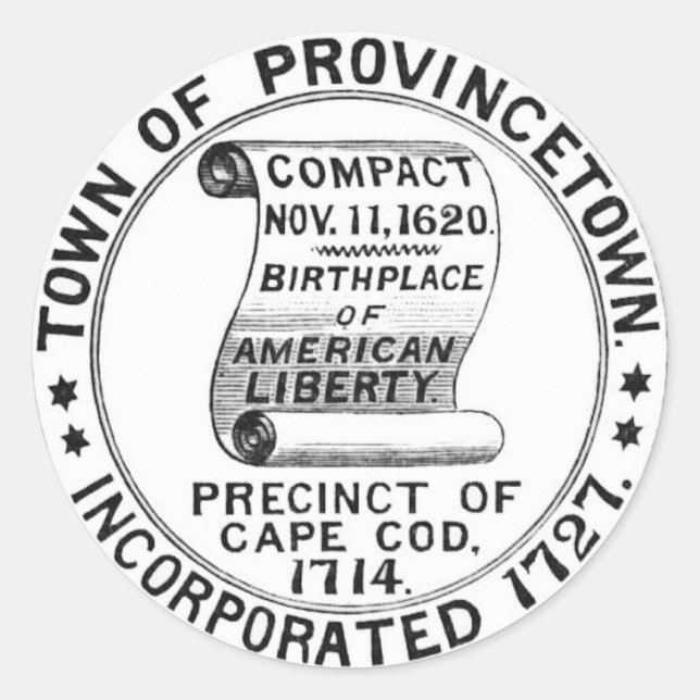 Adesivo Redondo Provincetown Massachusetts Seal Round Sticker (Frente)