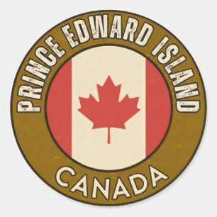 Adesivo Redondo Província da Ilha do Príncipe Eduardo Canadá