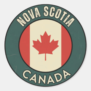Adesivo Redondo Província da Nova Escócia Canadá