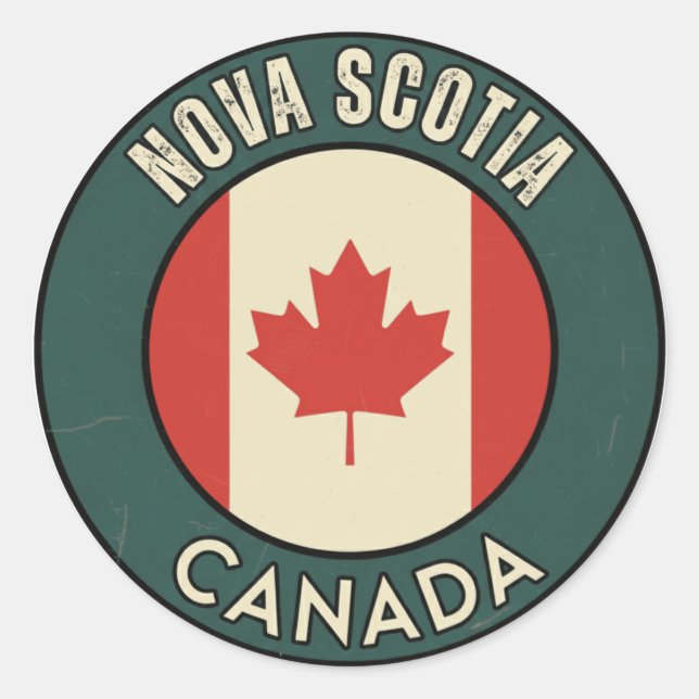 Adesivo Redondo Província da Nova Escócia Canadá (Frente)