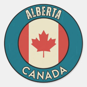 Adesivo Redondo Província de Alberta Canadá
