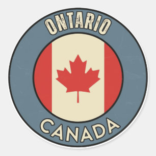 Adesivo Redondo Província de Ontário Canadá
