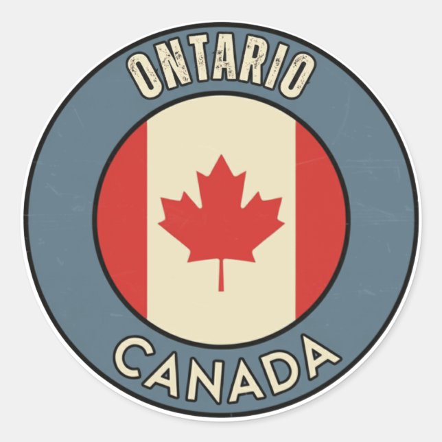 Adesivo Redondo Província de Ontário Canadá (Frente)