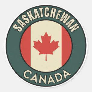 Adesivo Redondo Província de Saskatchewan Canadá