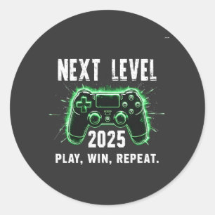 Adesivo Redondo Próximo nível 2025 Reproduza o jogo engraçado