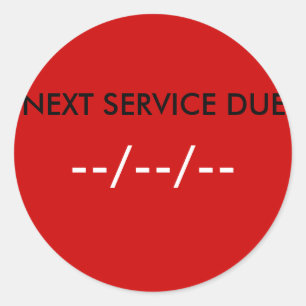 ADESIVO REDONDO PRÓXIMO SERVIÇO DEVIDO, —/—/—