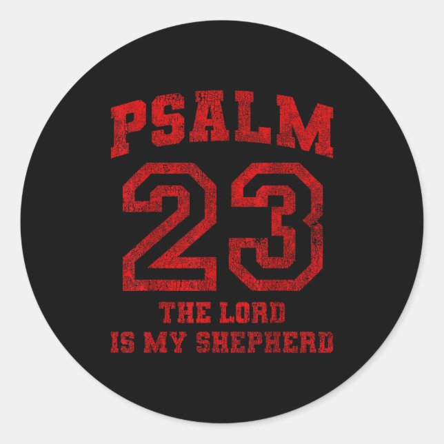 Adesivo Redondo Psalm 23 The Lord Is My Shepherd  (Frente)