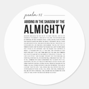 Adesivo Redondo Psalm 91 NKJV Sticker