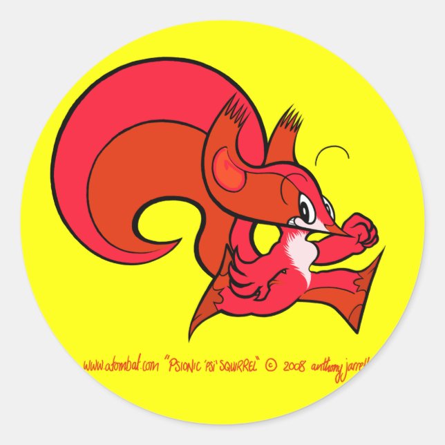 Adesivo Redondo Psi Squirrel Sticker 1 (Frente)