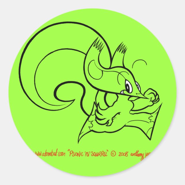 Adesivo Redondo Psi Squirrel Sticker 2 (Frente)