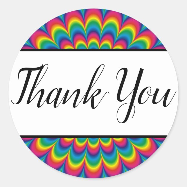 Adesivo Redondo Psicodélica Tie Dye Favor Stickers (Frente)