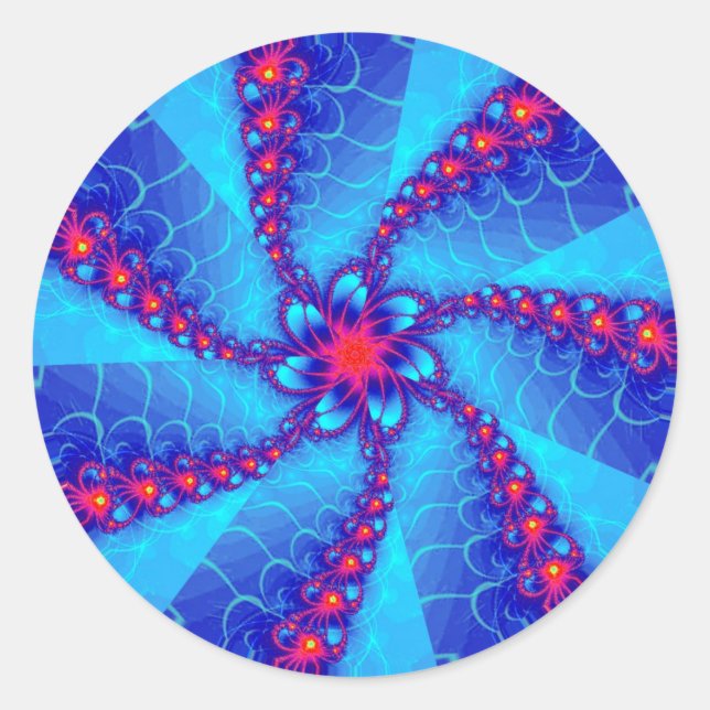 Adesivo Redondo psicodélico (Frente)