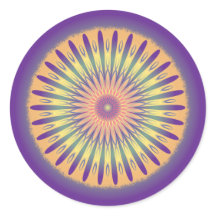 Psicodélico Amarelo-Laranja Roxo Mandala