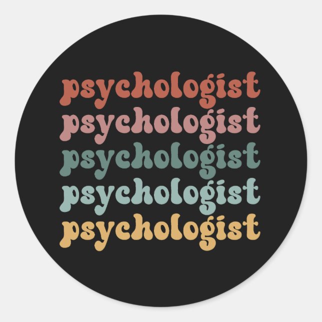 Adesivo Redondo Psicóloga Graduação de Estudantes Retro Psicologia (Frente)