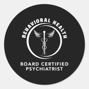 Adesivo Redondo Psicólogo Certificado pela Junta de Saúde Mental e