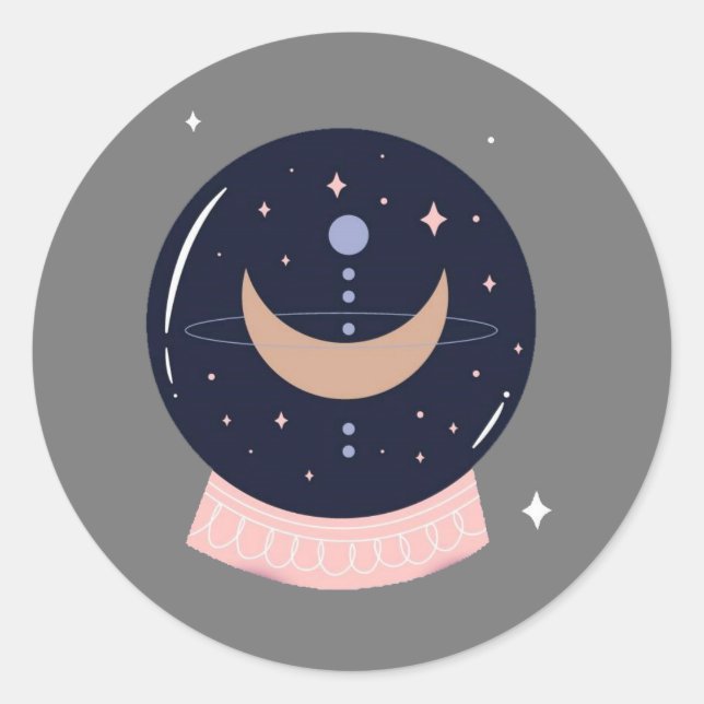 Adesivo Redondo Psíquica mística de bola de cristal (Frente)