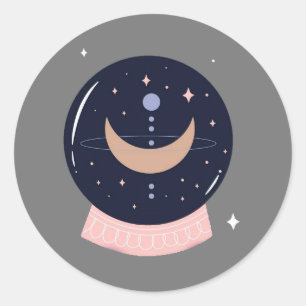 Adesivo Redondo Psíquico místico de bola de cristal